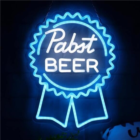 Pabst Beer Neon Signs Wall Decor LED Neon Lights Suitable for Man Cave Bar PUB - Picture 1 of 7
